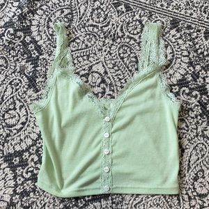 Pastel green lace cami